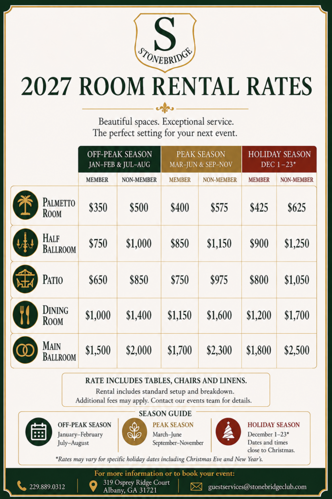 Stonebridge Season Room Rates